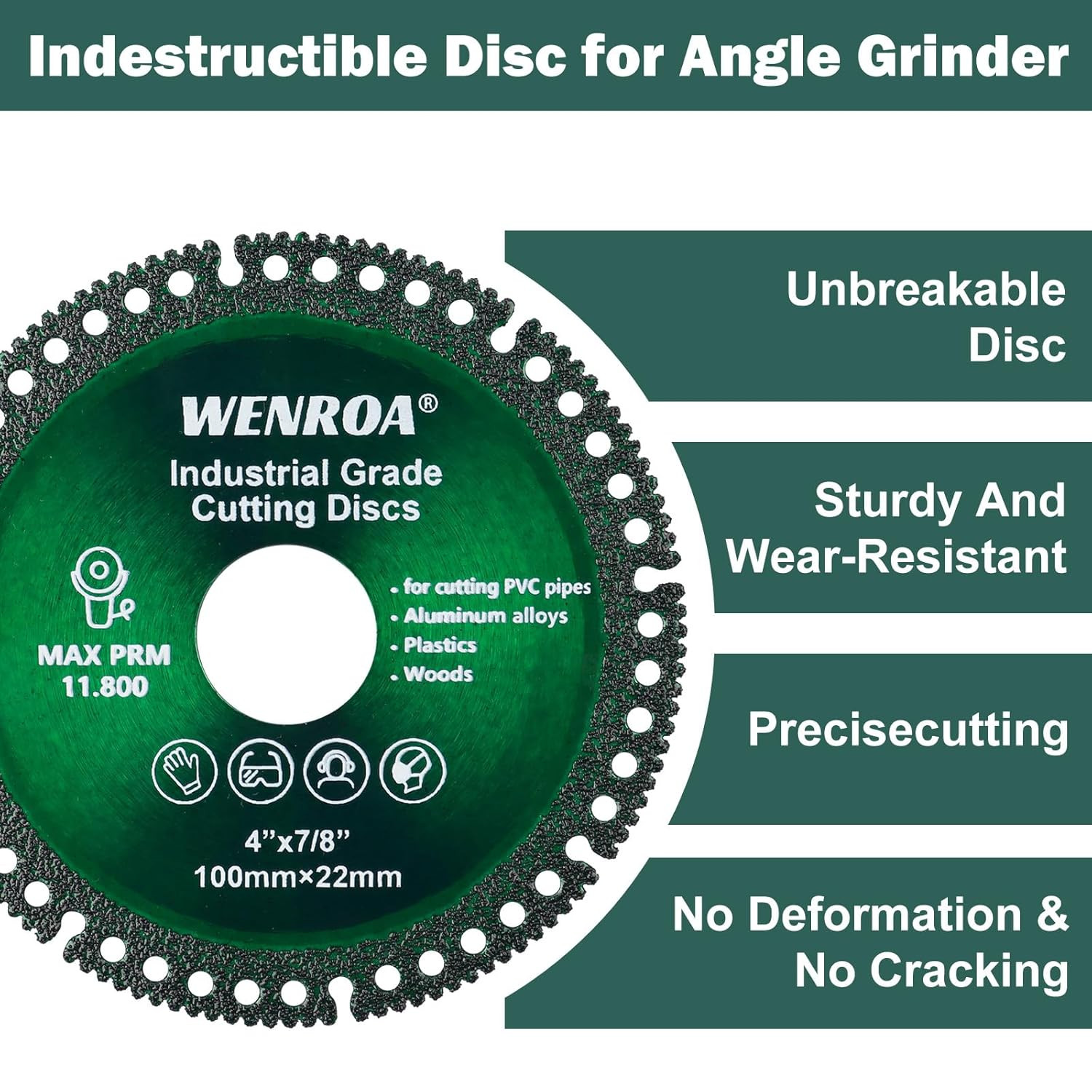 2 Pack 4" Indestructible Disc for Grinder, Angle Grinder Cutting Disc Fits 7/8"