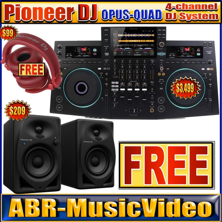 Pioneer DJ OPUS-QUAD & FREE Pioneer DM-40D-BT Monitors &  Pioneer Headphones