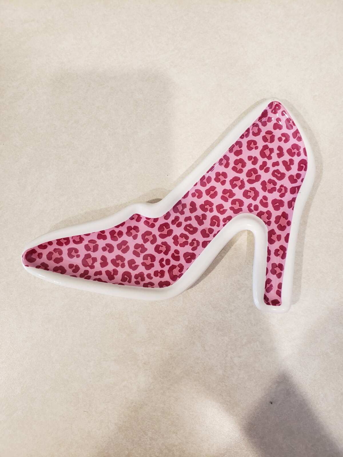 Pink Trinket Dish Heels Pumps Shoe Jewelry Make Up Change What Nots Woman's Gift