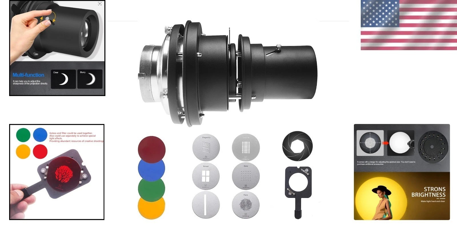 Conical Optical Snoot - Versatile Flash Projector for Photographers
