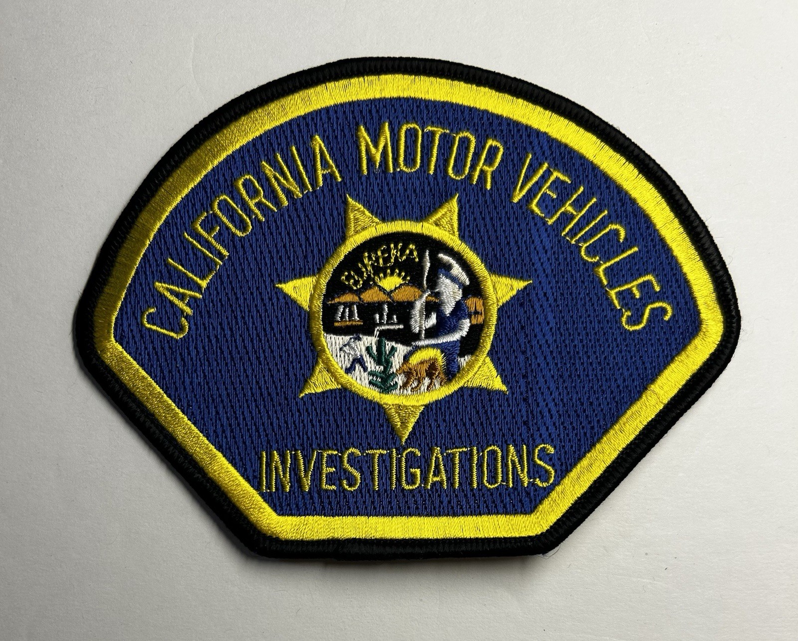 VINTAGE CA CALIFORNIA DEPT MOTOR VEHICLES INVESTIGATIONS PATCH #PDD40