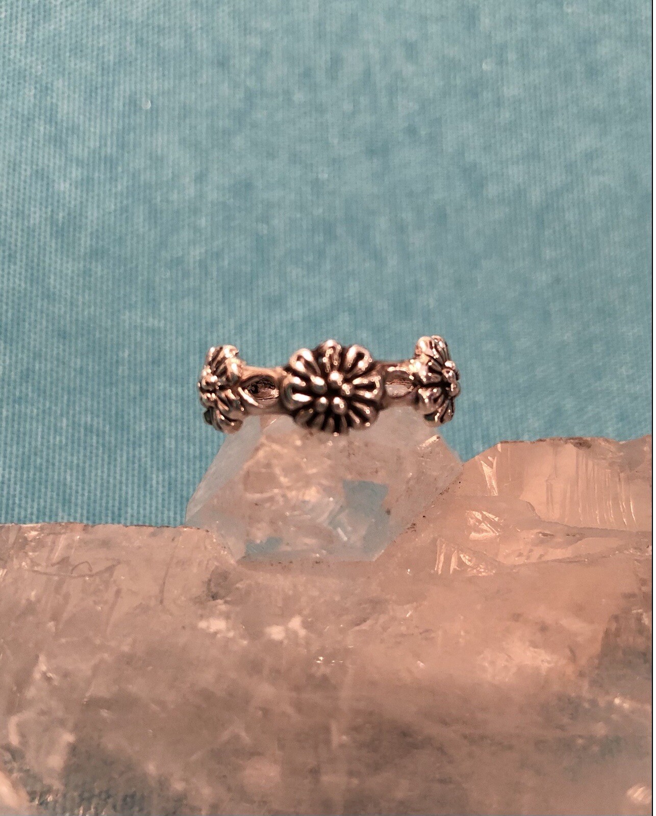 Toe Ring Sterling Silver Flower Adjustable Childrens Pinky Finger