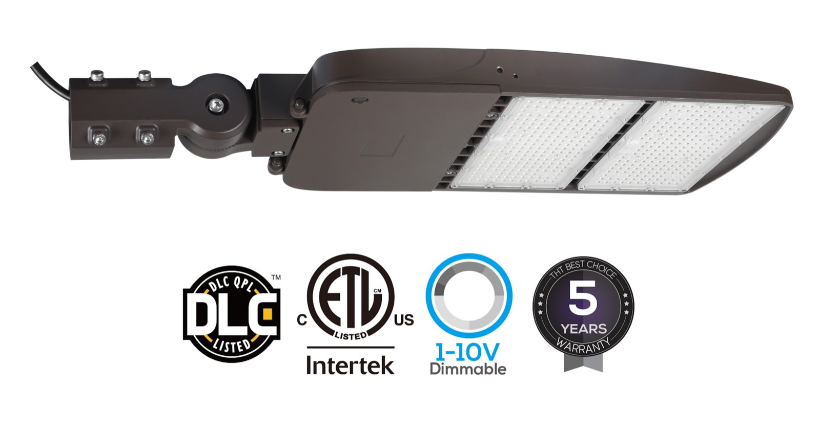 300W LED Parking Lot Light Shoebox Fixture UL Listed replace 1000W Slip Fit Pole