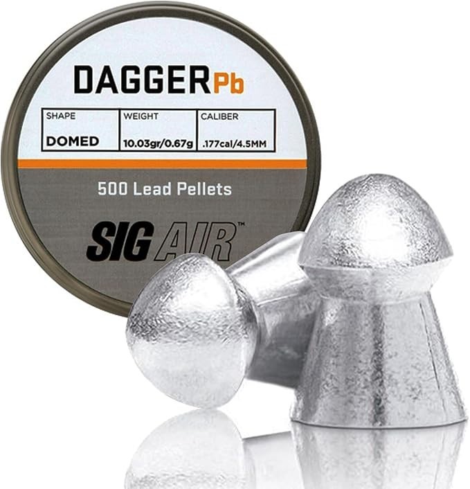 SIG SAUER AIR .177 CAL DAGGER DOMED LEAD PELLETS AIRGUN AMMO  - 500 COUNT