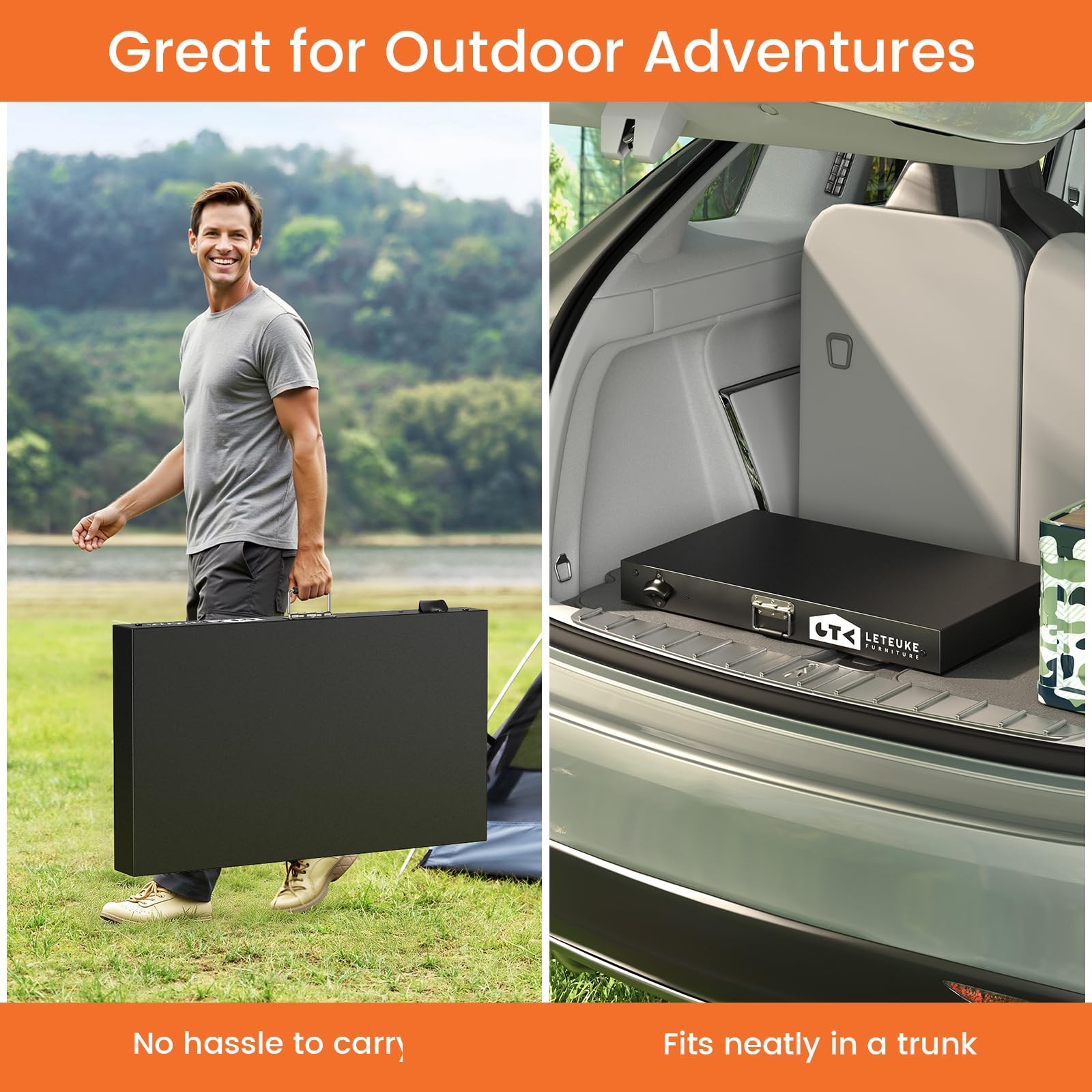 Leteuke Grill Table for Blackstone Griddle, Portable Foldable Black