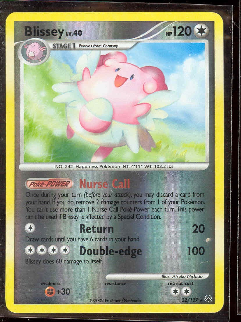 Pokemon BLISSEY 22/127 Platinum - RARE Rev Holo - NEAR MINT/MINT