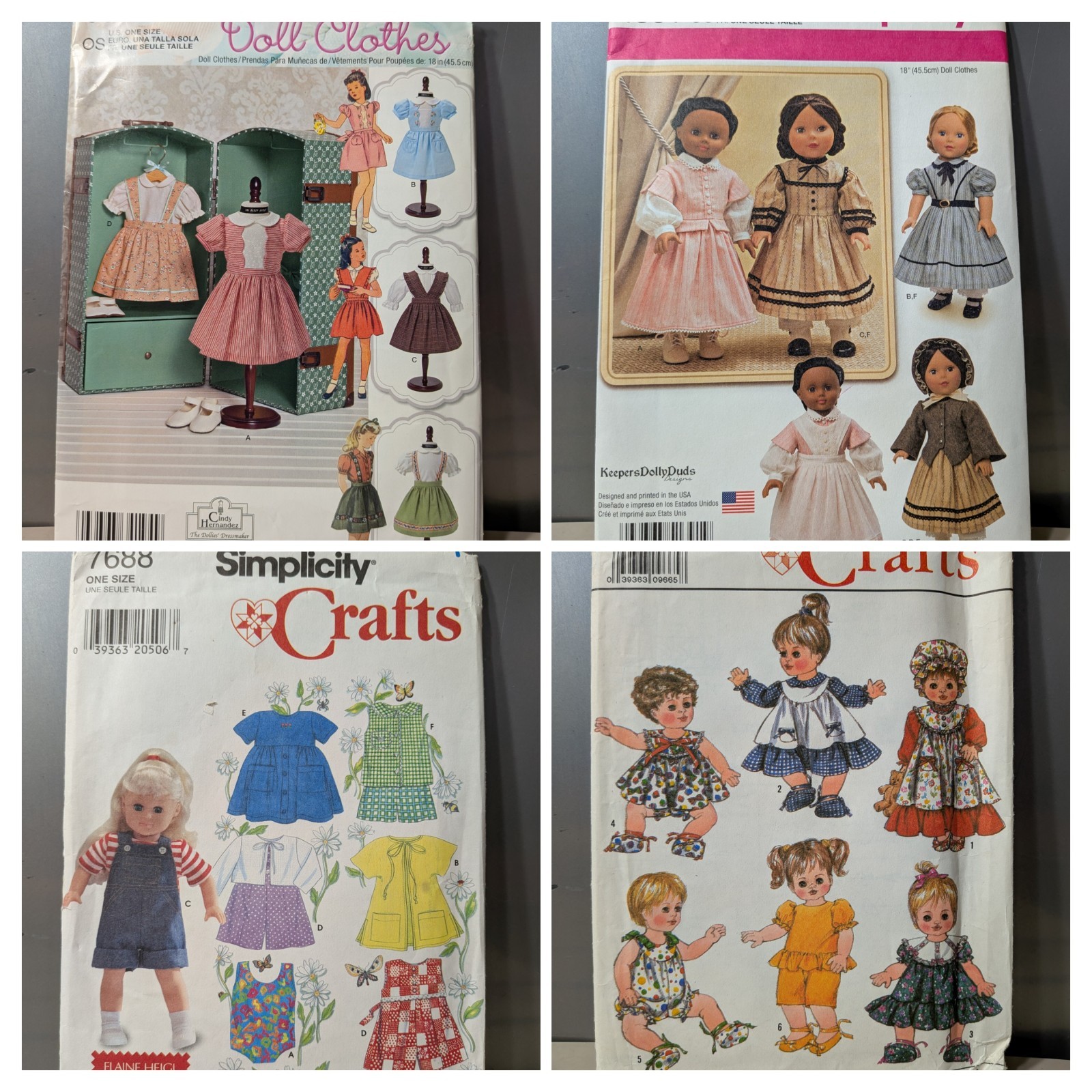 SIMPLICITY DOLL CLOTHES Sewing Patterns UNCUT