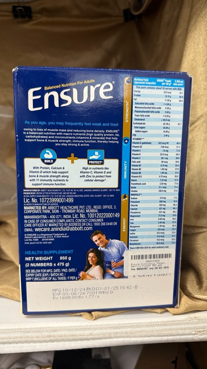 Ensure Vanilla Drink 950g BIG BOX