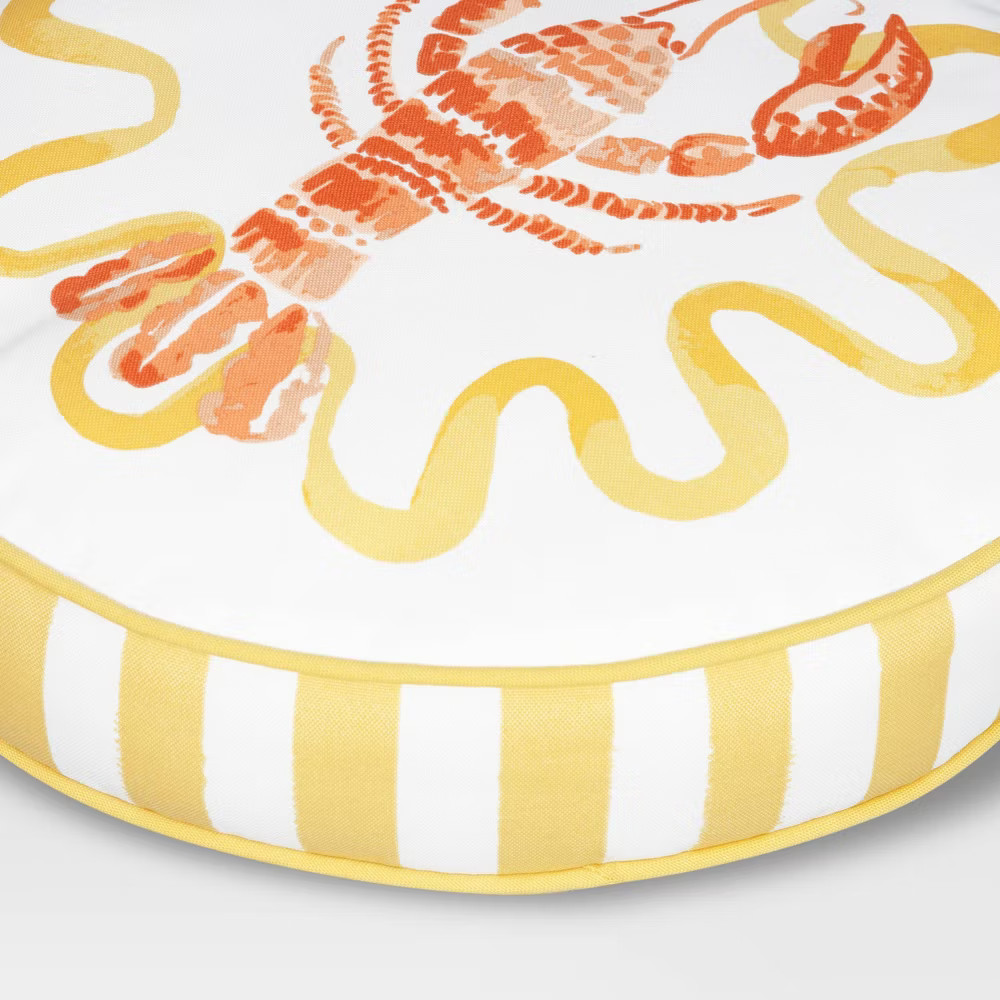 16" Lobster Round Outdoor Throw Pillow Yellow - Threshold