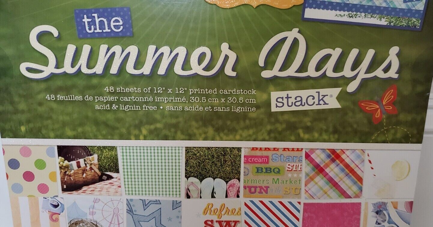 NEW Summer Days Set of 2 Paper Packs, 1 Matstack, & 1 Adhesive Brights Matstack 