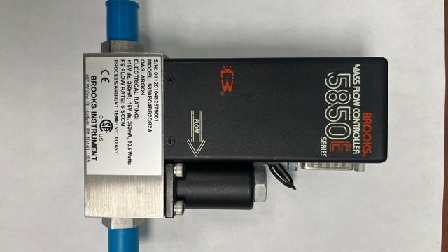 Brooks 5850EM MFC 5 sccm Argon, used, 1/4 VCR connections
