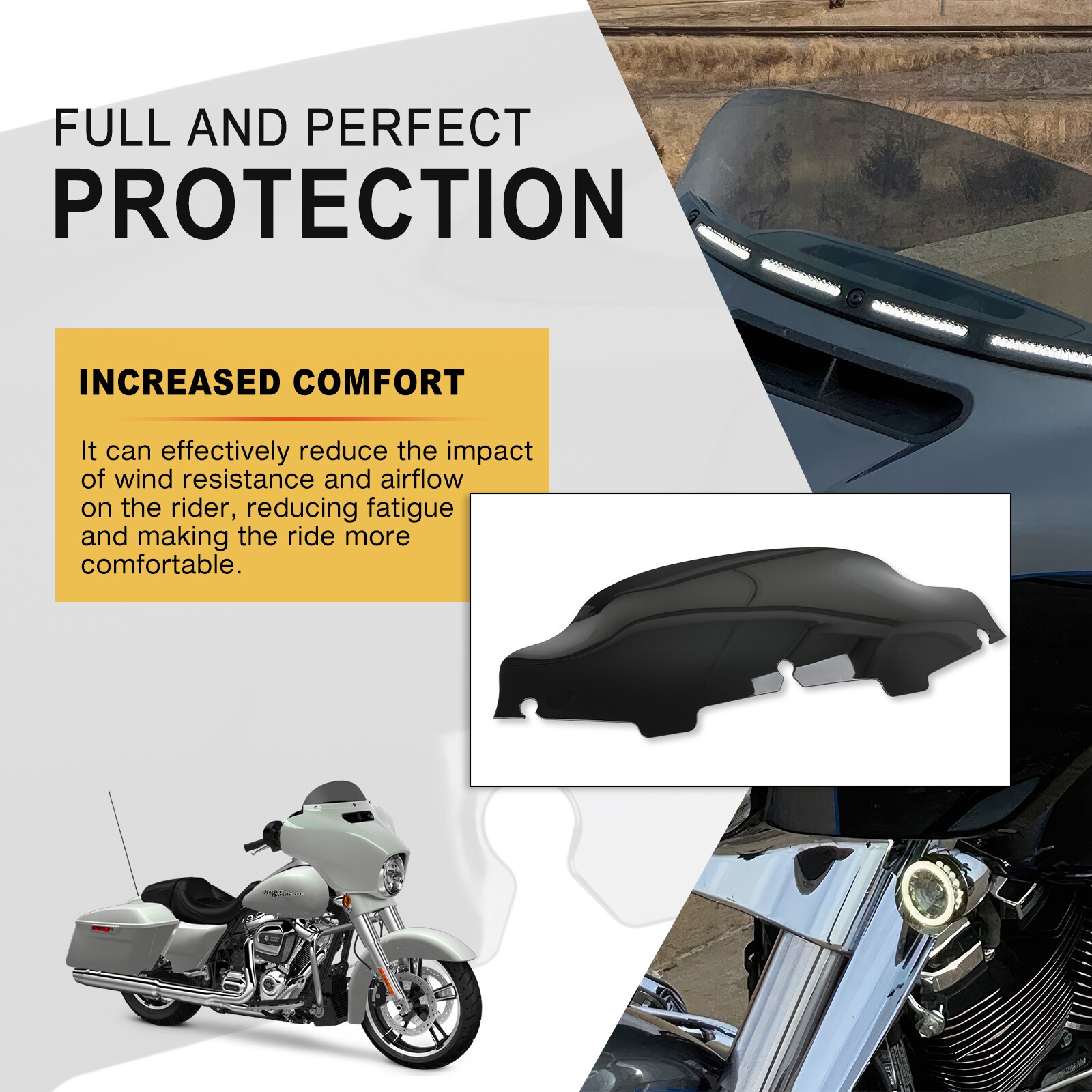 6" Wave Windshield Windscreen Fairing For Harley Electra Glide Classic CVO 2004