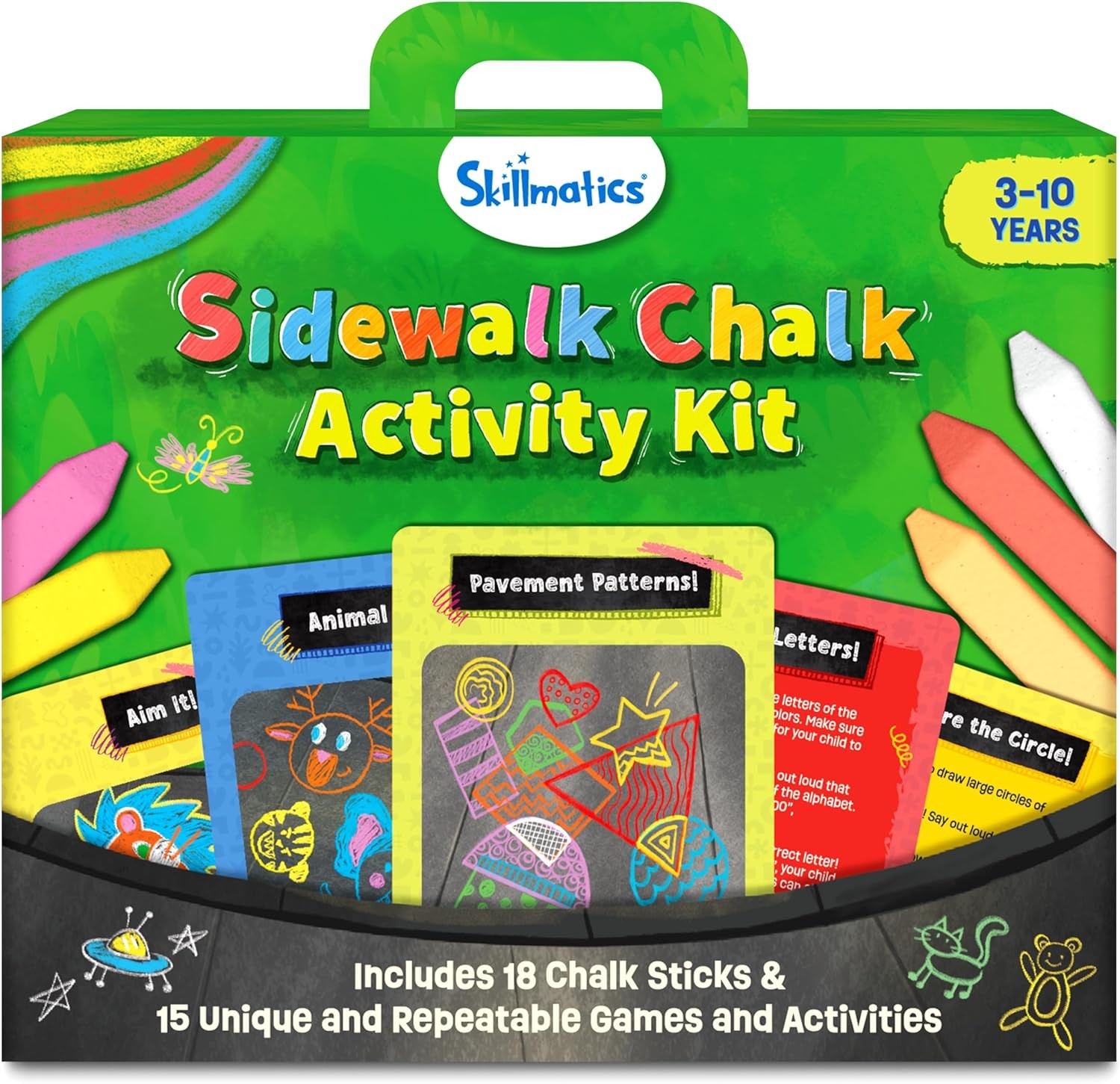 Skillmatics Sidewalk Chalk Kit 18 Sticks Outdoor Fun