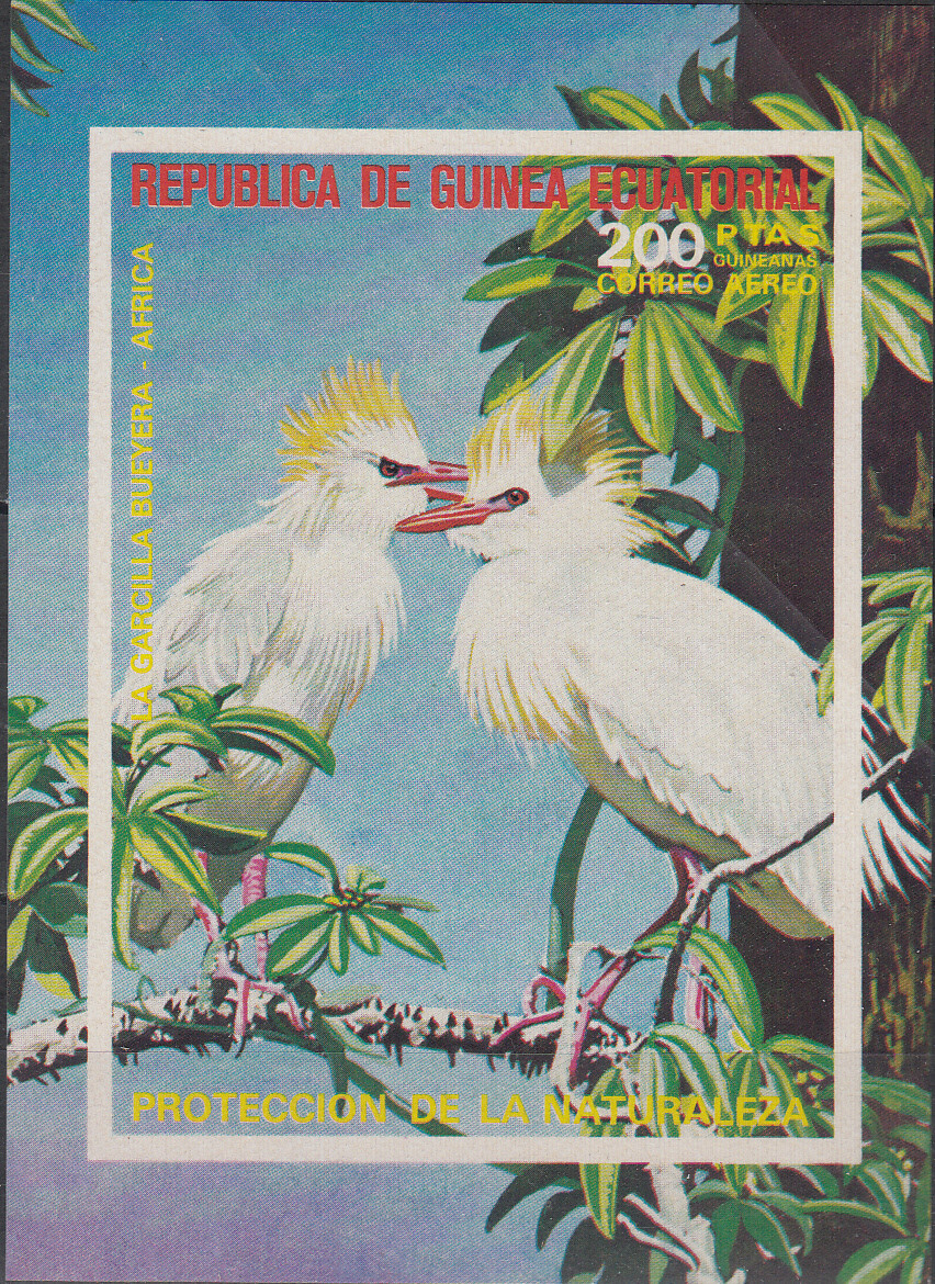 W EQUATORIAL GUINEA 0997-B247 AFRICA BIRDS IMPERFORATED SOUVENIR SHEET
