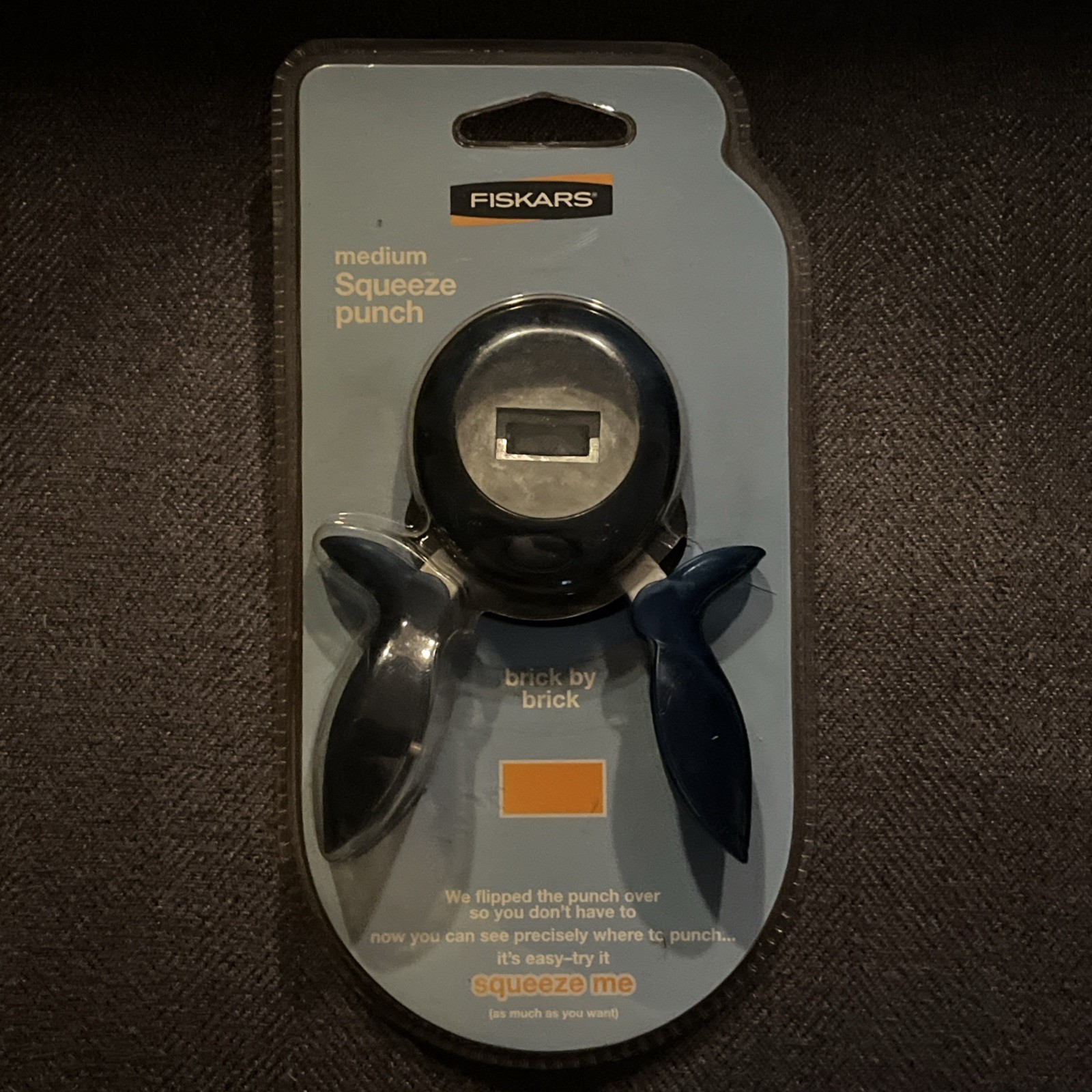 Fiskars Medium Squeeze Punch "Brick By Brick" 12-7439 - NEW Sealed