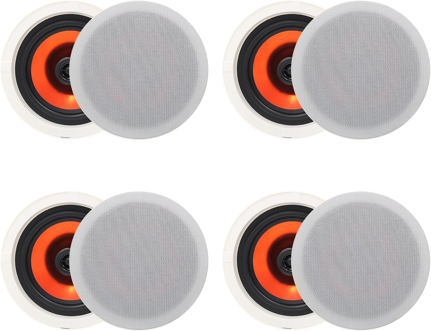 Herdio 6.5" Flush Mount Ceiling Speakers 600W Wired for Bedroom Living Kitchen
