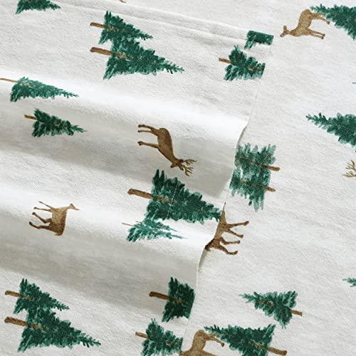 Eddie Bauer - King Sheets, Cotton Flannel Bedding Set, Brushed For Extra