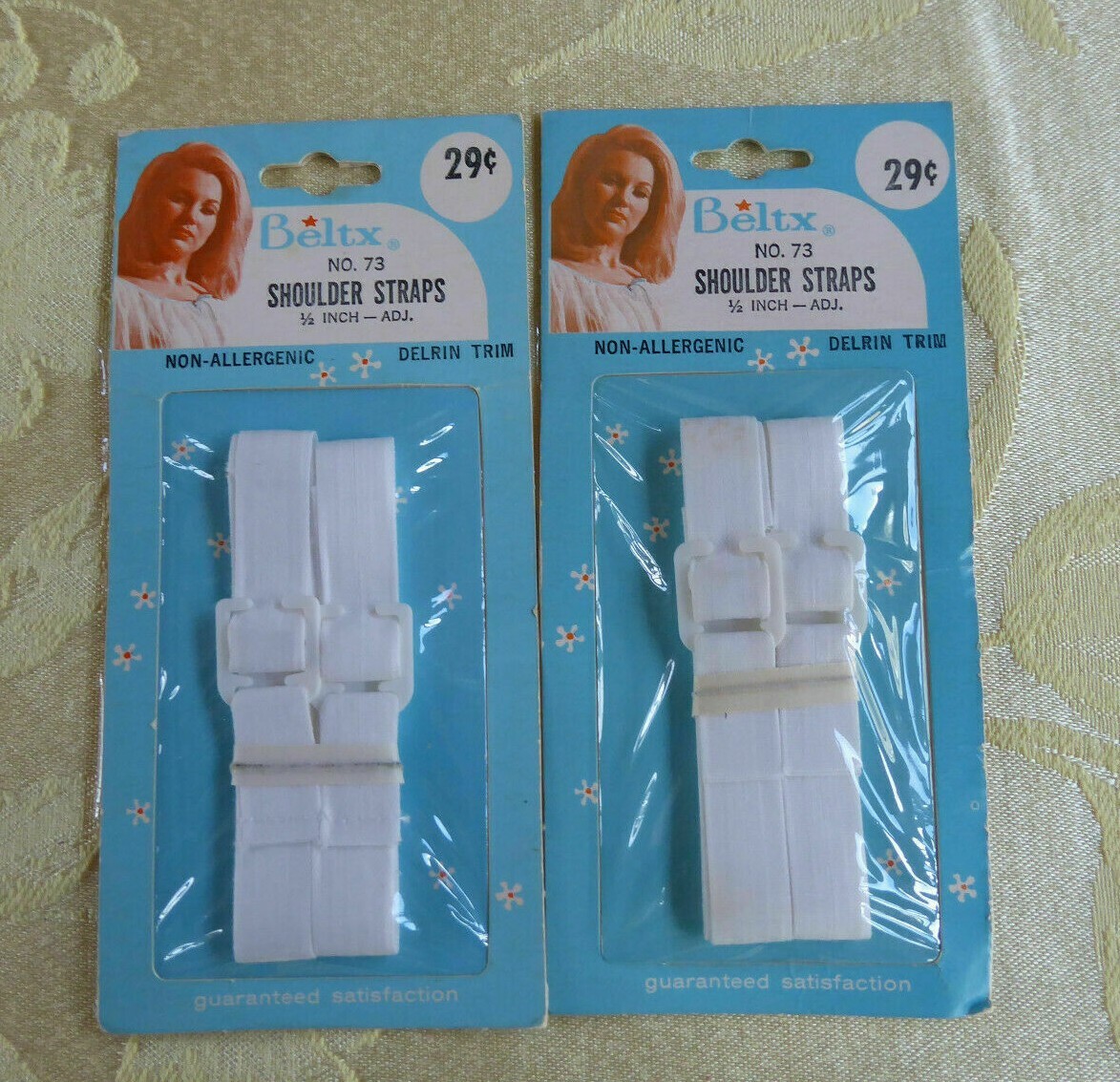Vtg. Lot of 2 BELTX Shoulder Straps 1/2" Adjustable # 73  Bra Repair - Free Ship