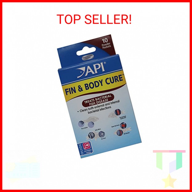 API FIN & BODY CURE Freshwater Fish Powder Medication 10-Count Box