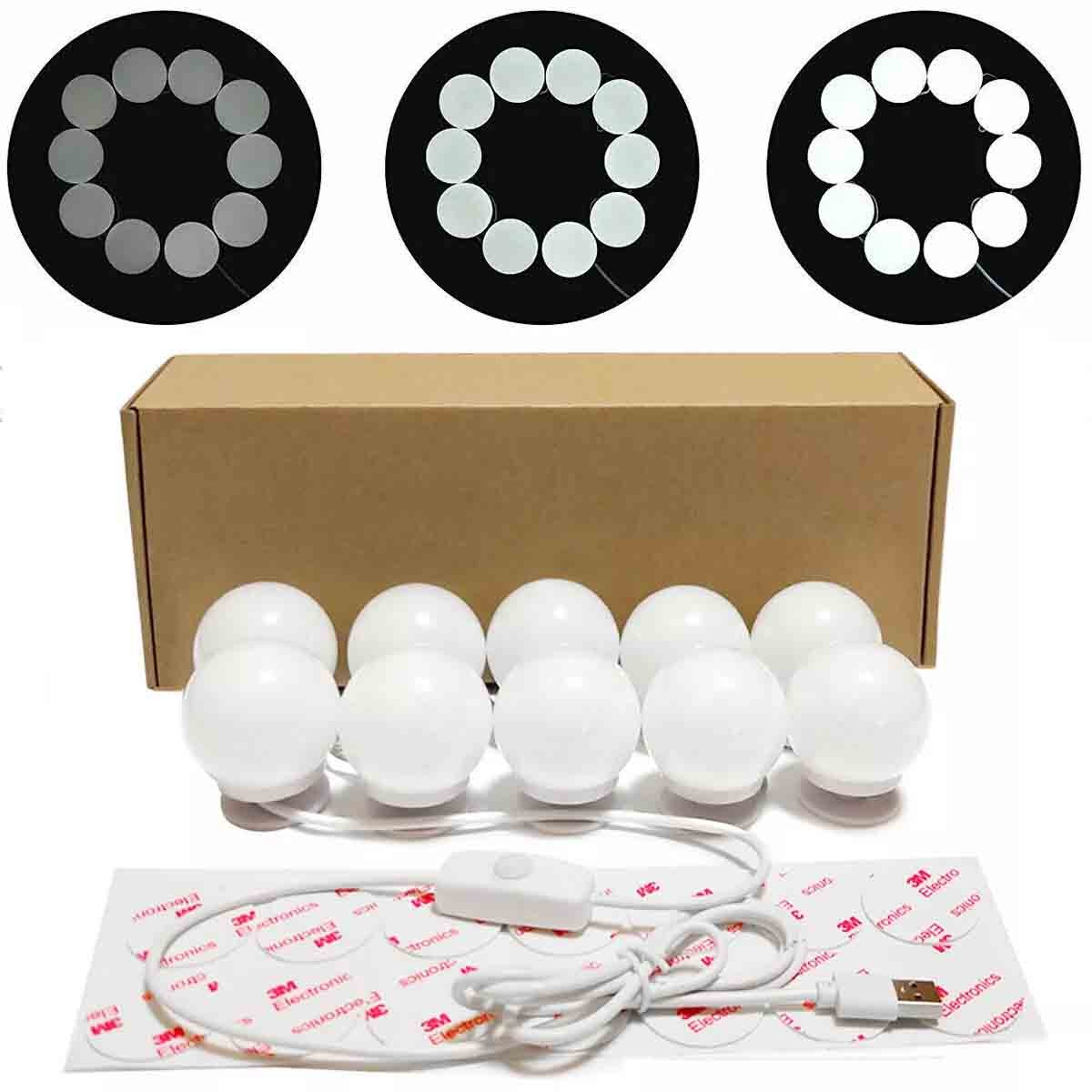 Make Up Mirror with 10 LED Kit Bulbs & Dimmable Hollywood Lamp Vanity Light