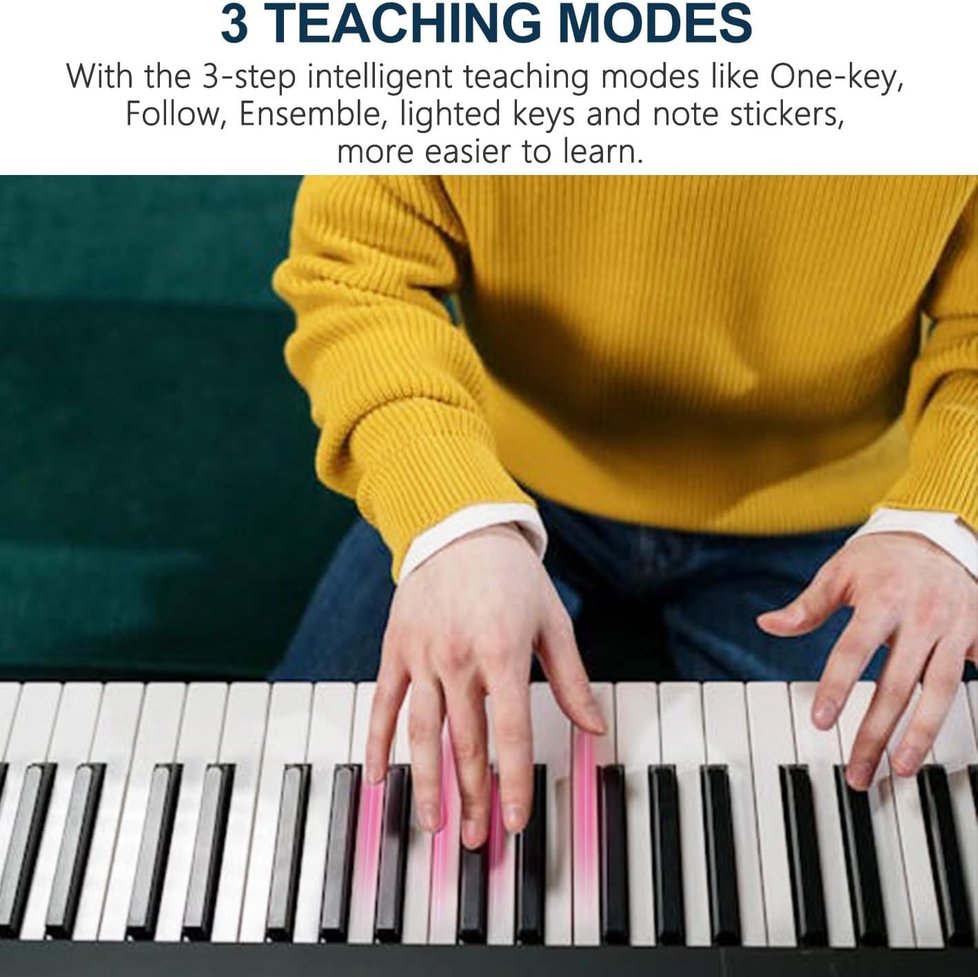 61-Key Piano w/ Headphones & Microphone
