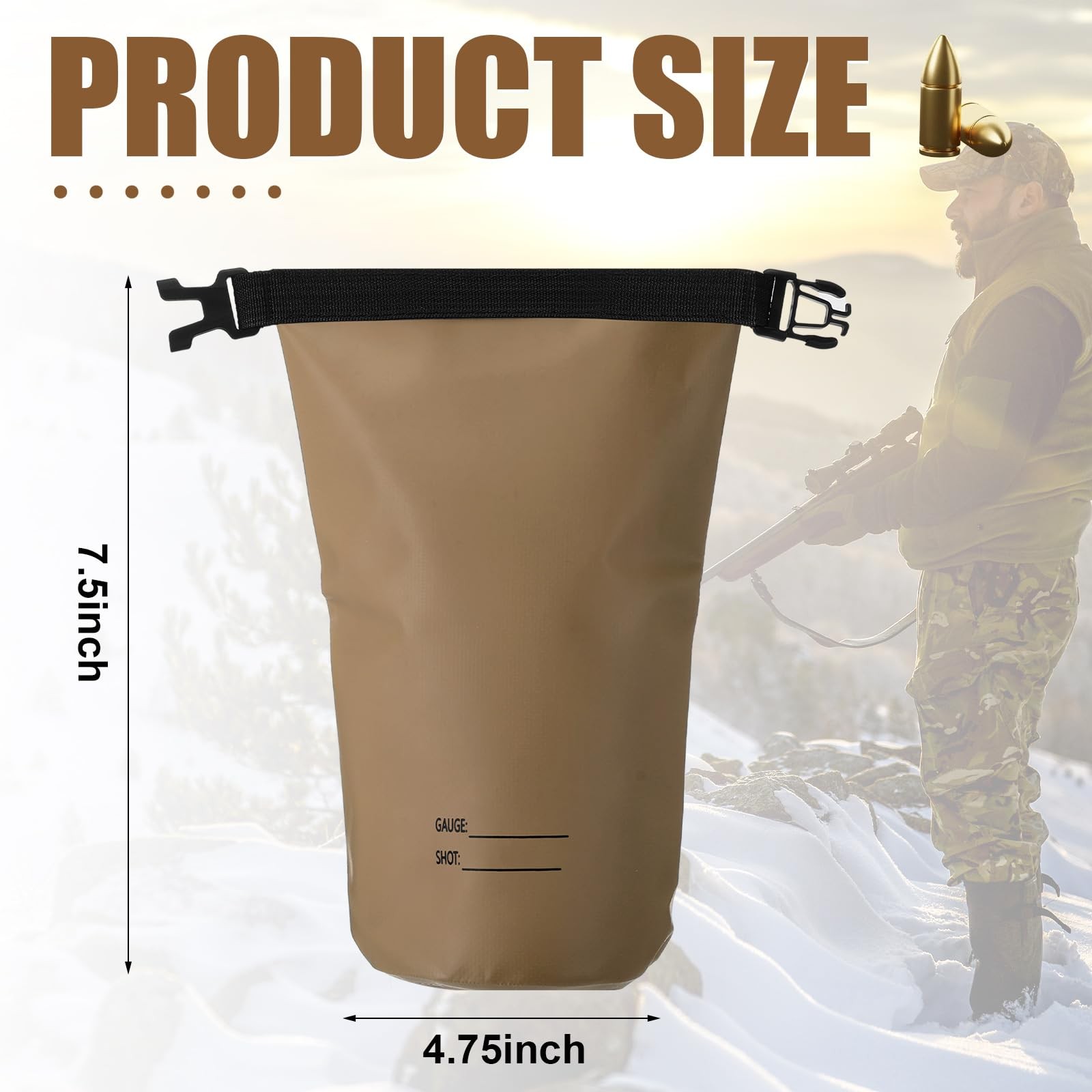 2 Pack Shell Pouch 2 L Waterproof Shotgun Shell Bag Arc Welded Dry Ammo Pouch...