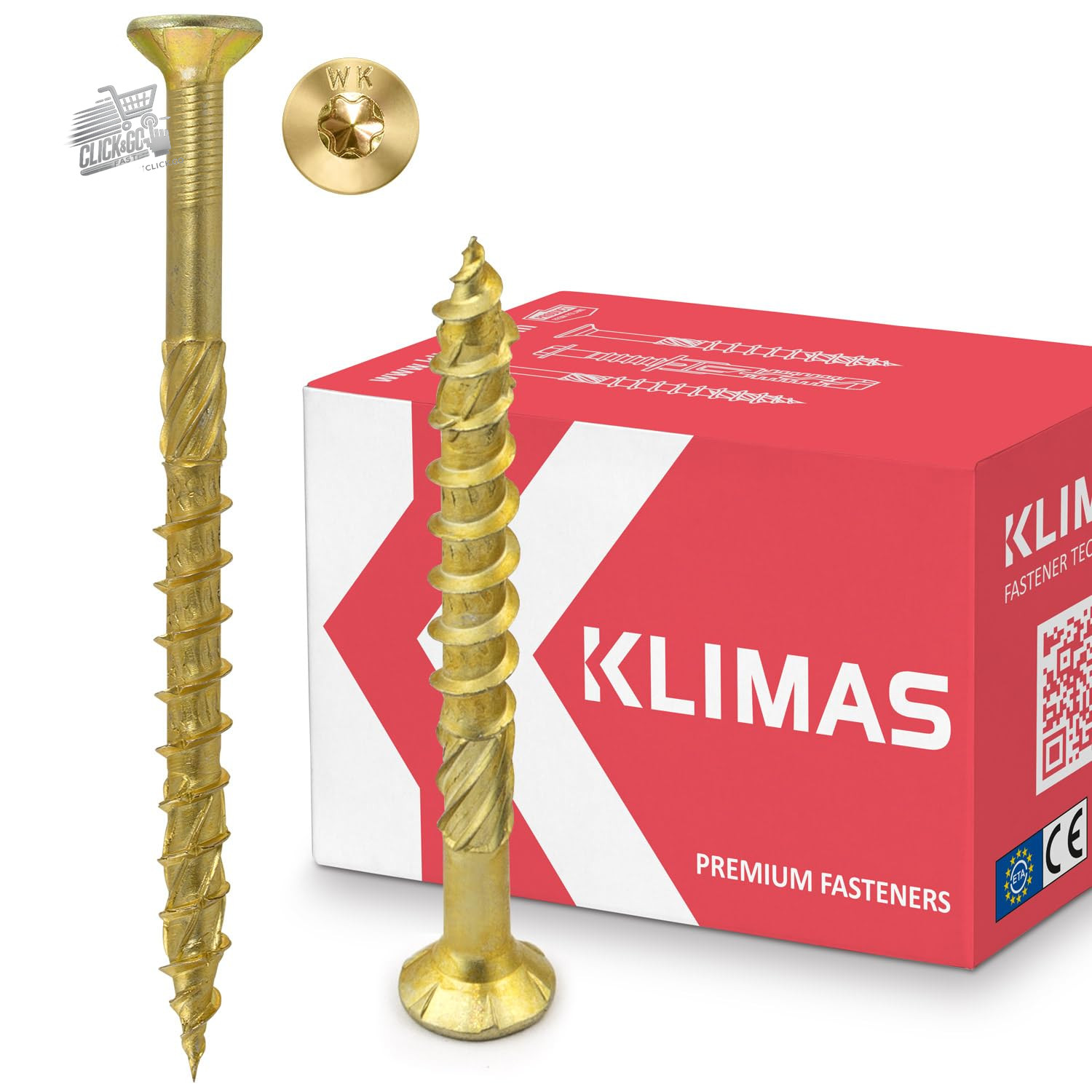 Professional 6x180mm Flared Torx Wood Screws - 100 Piece Yellow Galvanized Set