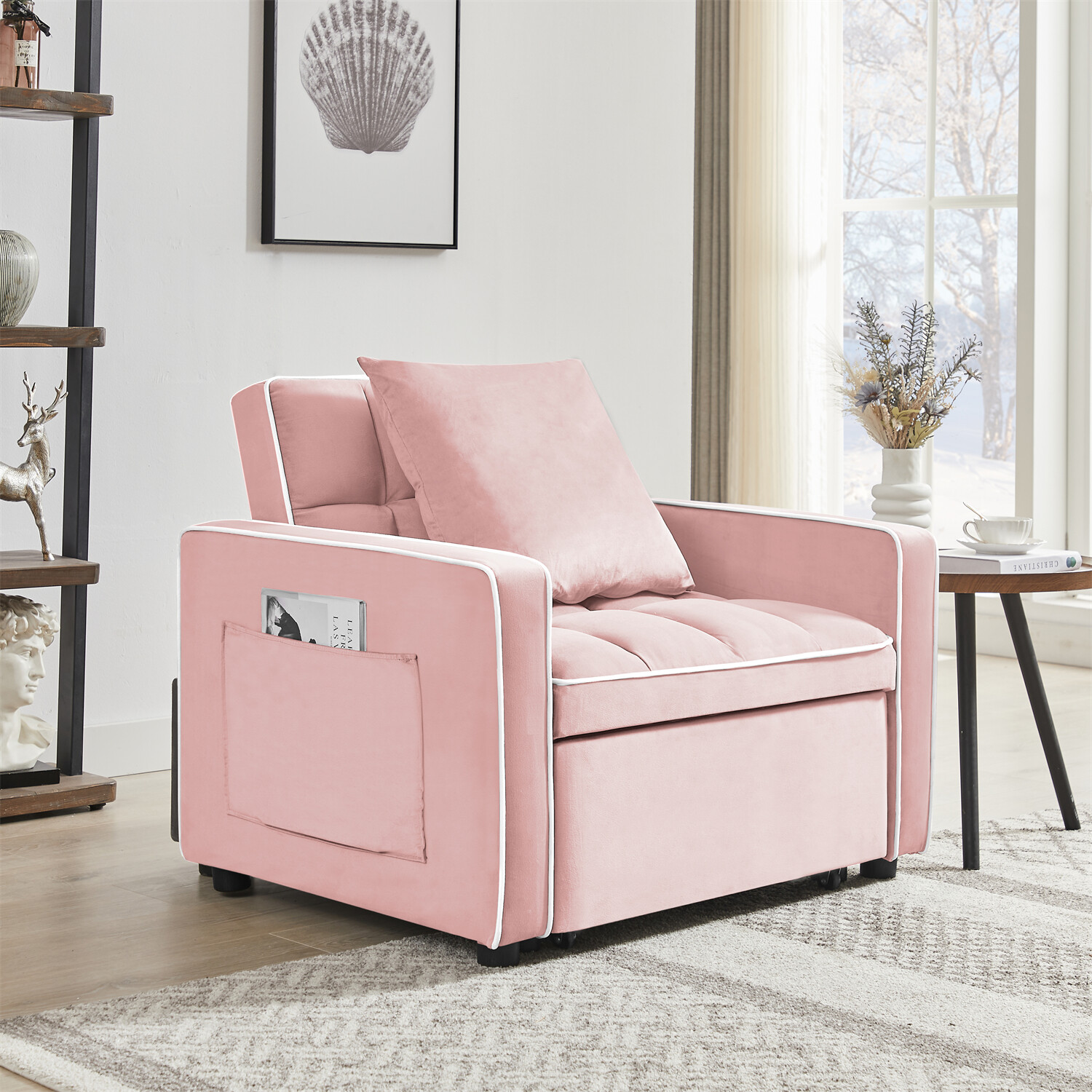 Convertible Sofa Bed Chairs 3-in-1 Multi-Function Recliner Sleeper Sofa New