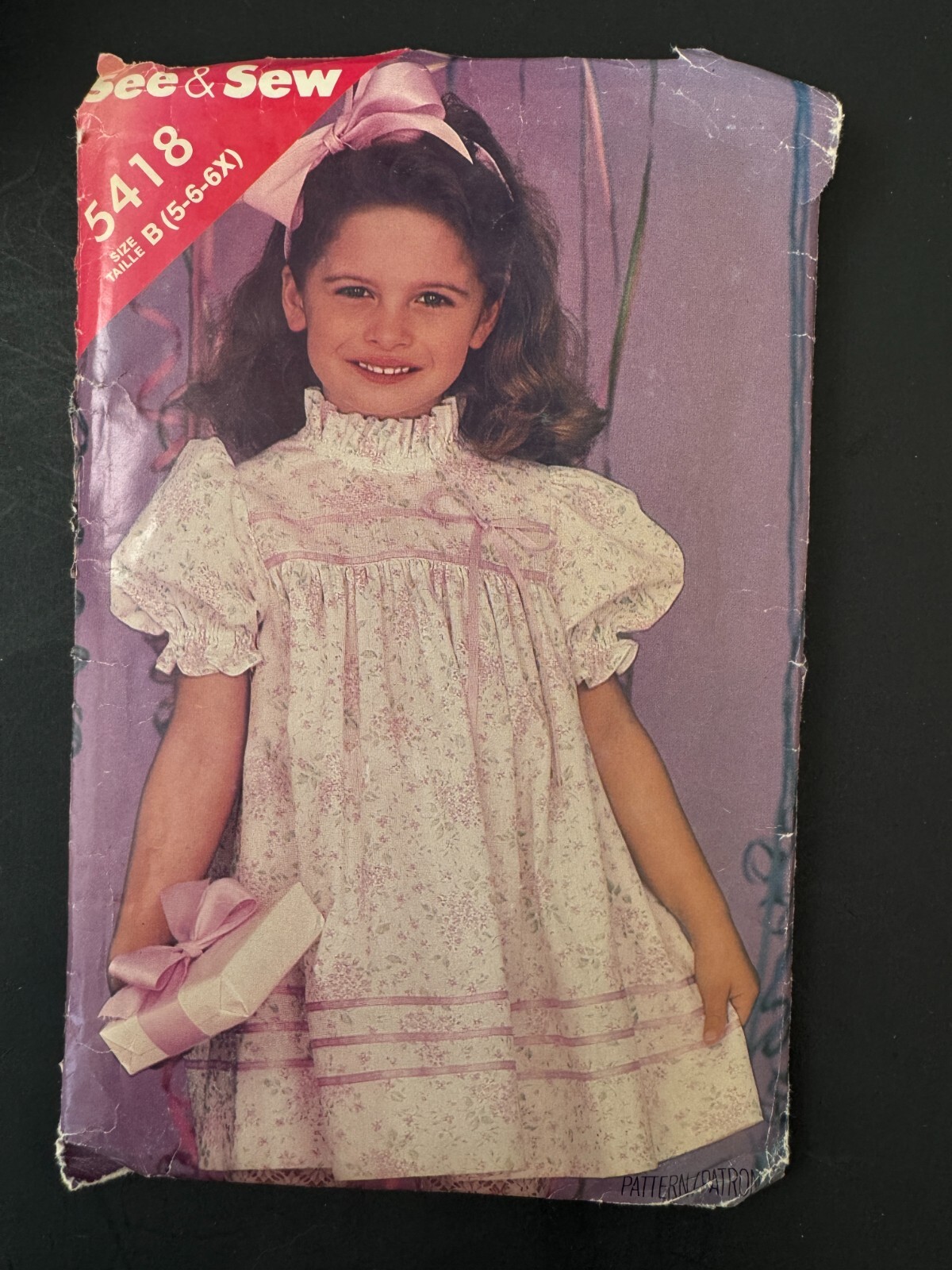 5418 Butterick See & Sew Girls Sewing Pattern Dress A-Line Size 5 6 6X