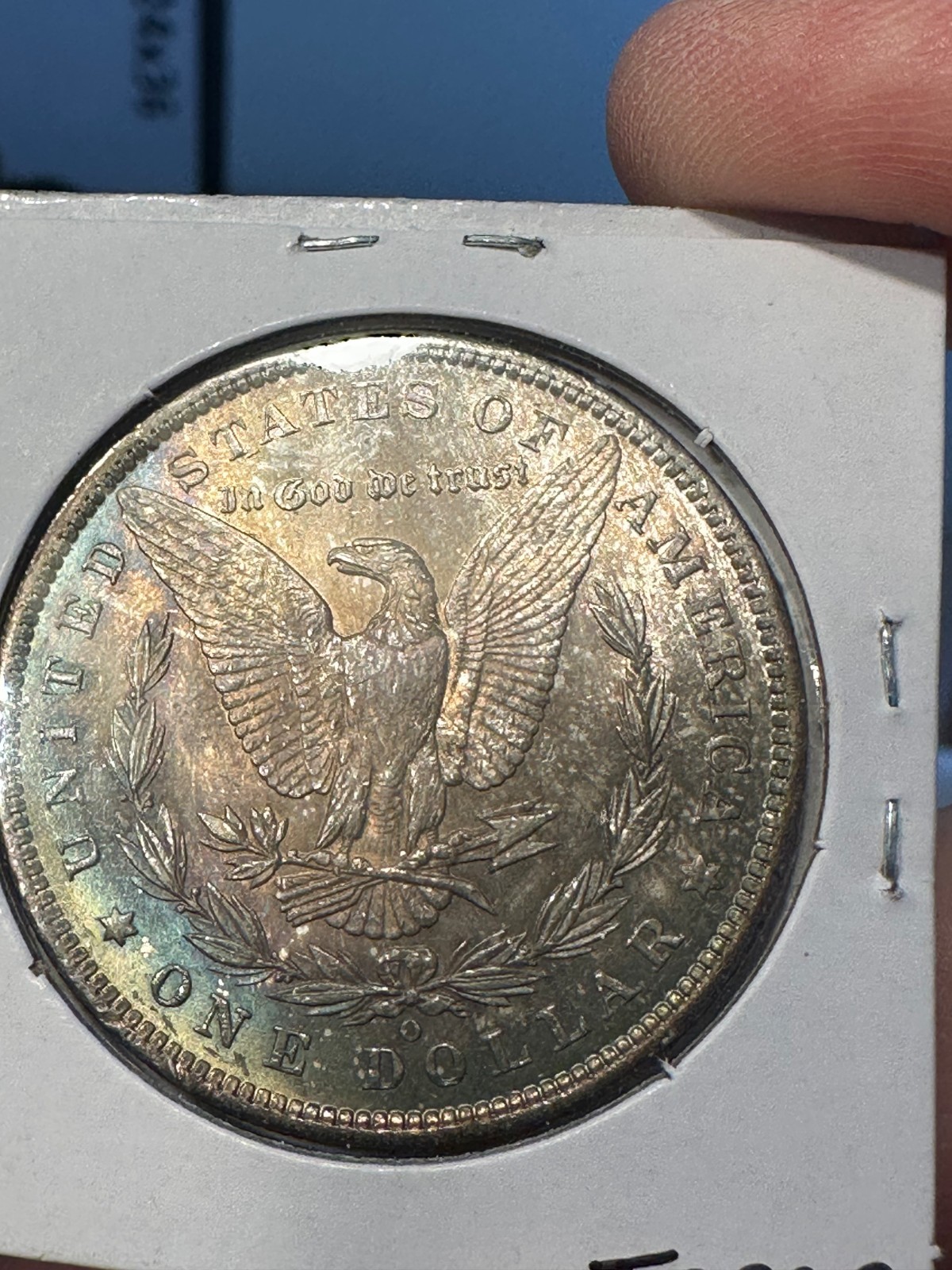 1885 o morgan silver dollar bu Rainbow colors