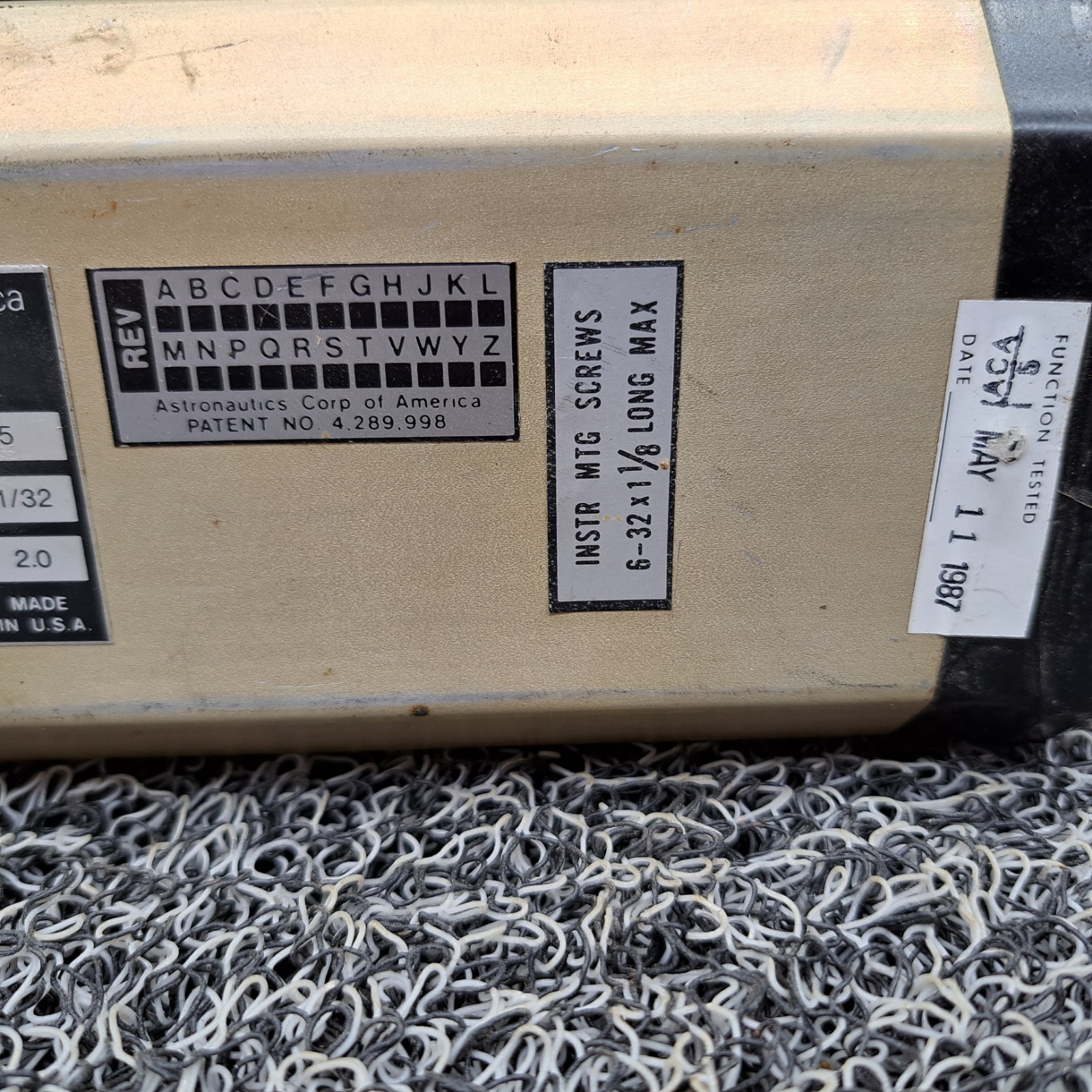 Astronautics Turn Coordinator Model A/P G300, PN: 303880
