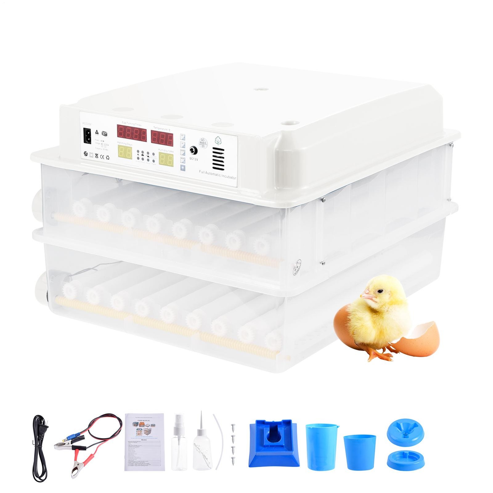 New Automatic 120 Eggs Incubator Temperature Control Digital Chicken Egg Hatcher