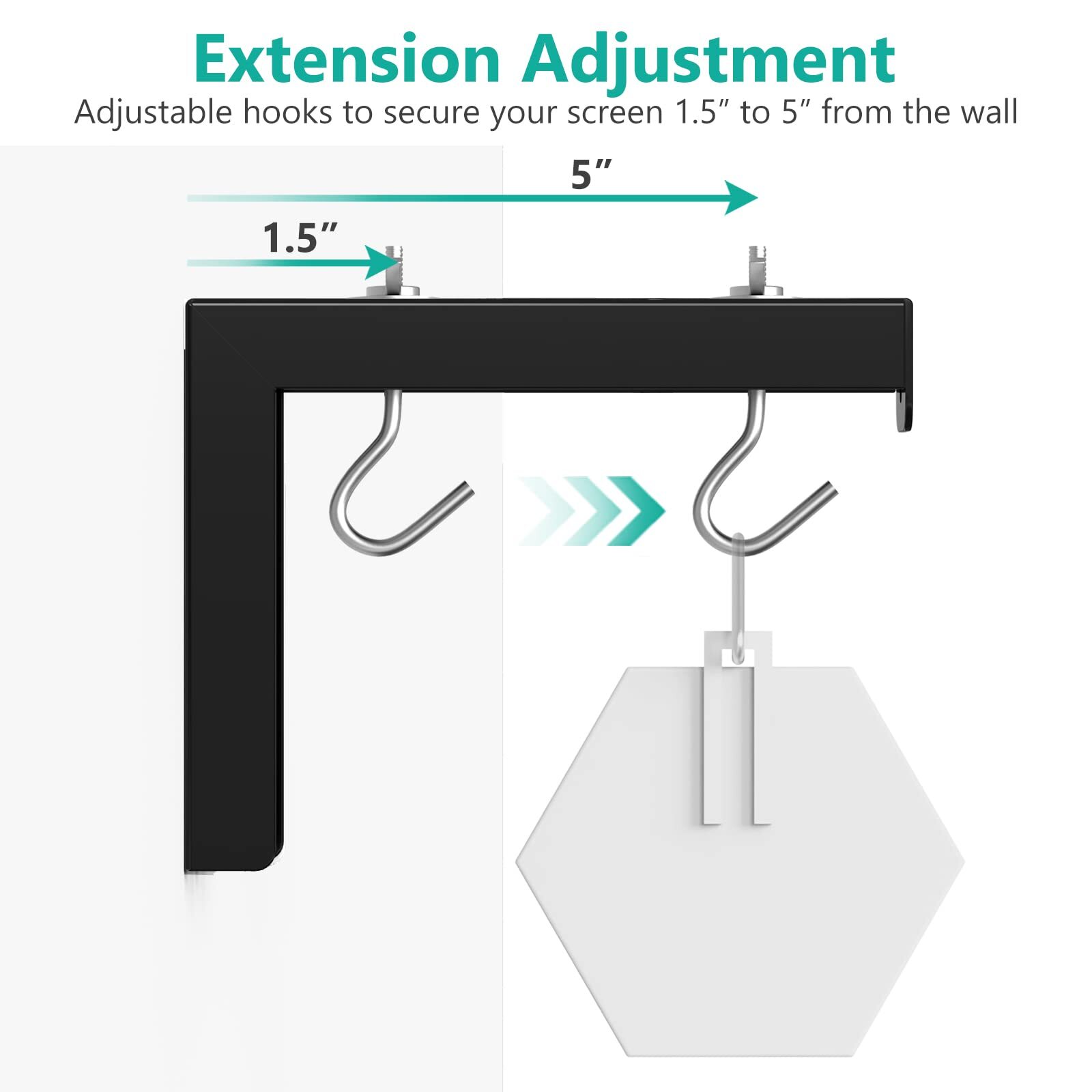 Projector Screen Ceiling Mount with Adjustable Extension Supports 66 lbs