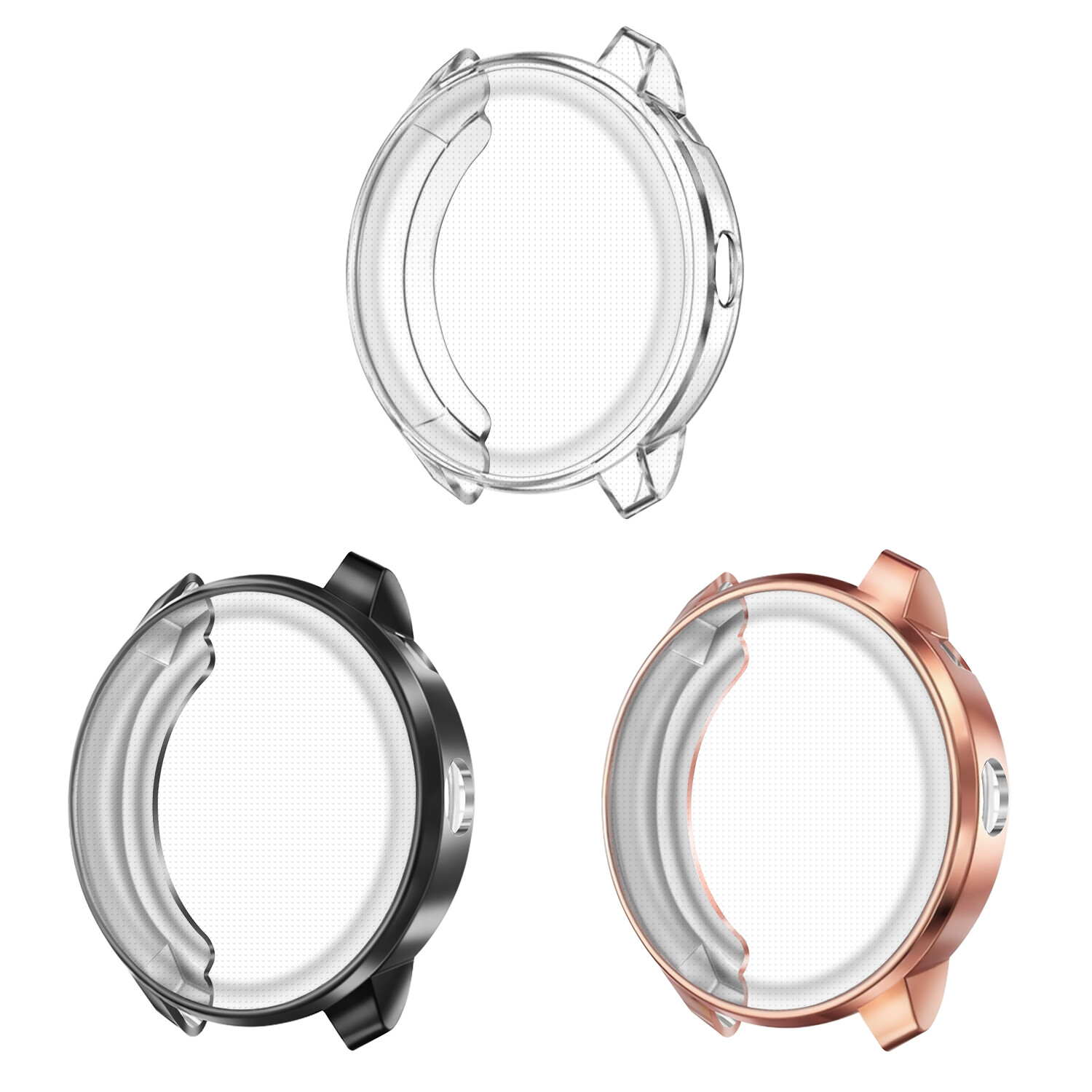 3 Pack Screen Protector Case All-Around Bumper Cover for Garmin Vivoactive 3