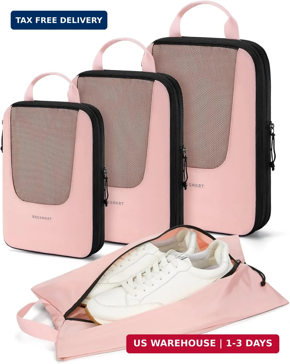 BAGSMART Compression Packing Cubes for Travel, 6/5/4set Lightweight Packing Orga