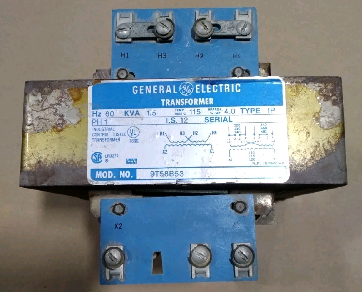 GENERAL ELECTRIC GE 9T58B53 TRANSFORMER 1.5 KVA