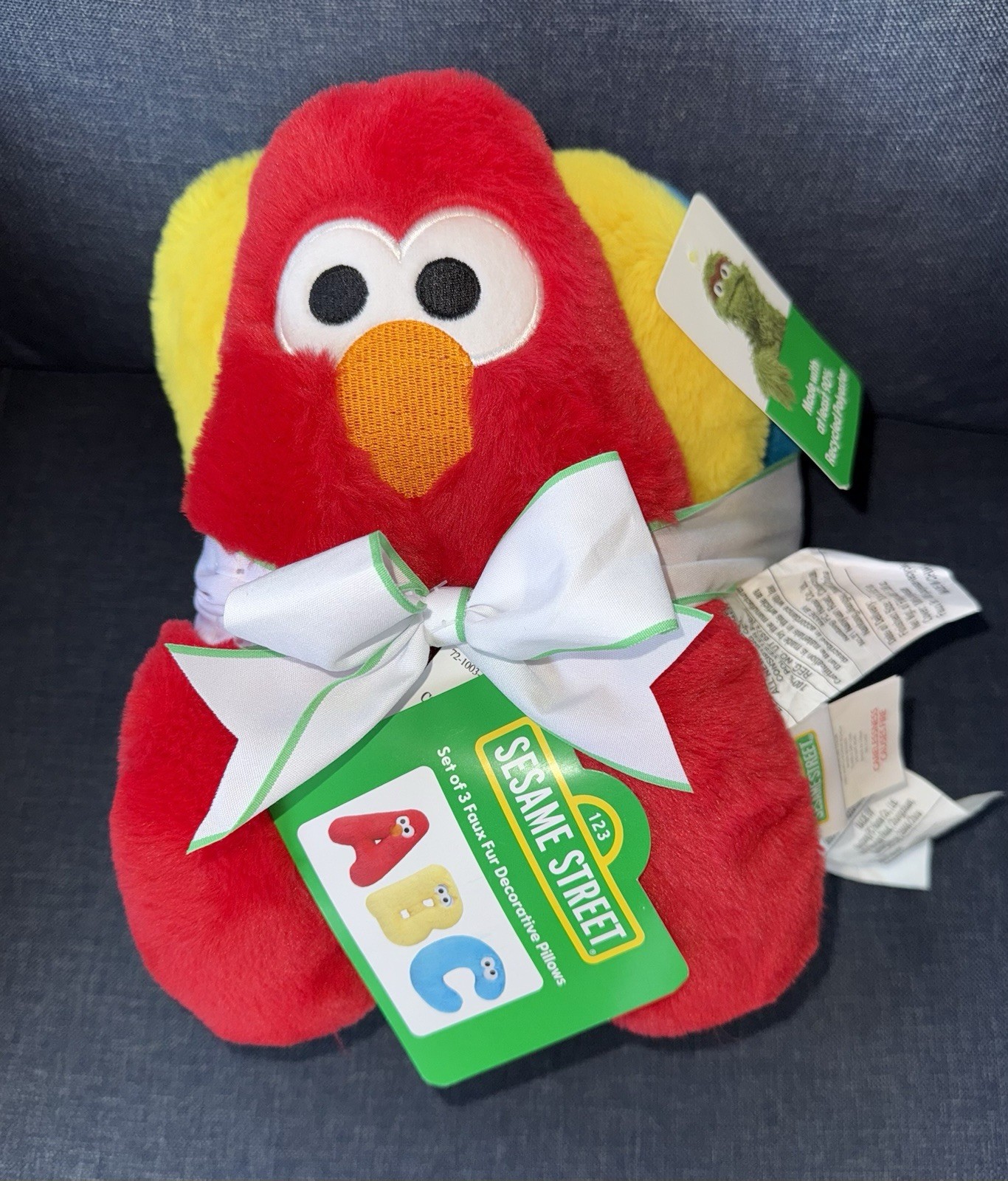 Brand New Sesame Street Plush ABC Pillows 12” Child Play Room Bedroom Decor (3)