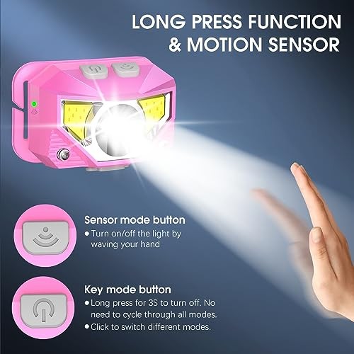 Black LED Headlamp Flashlight - Ultra-Light - Rechargeable - 2 Packs