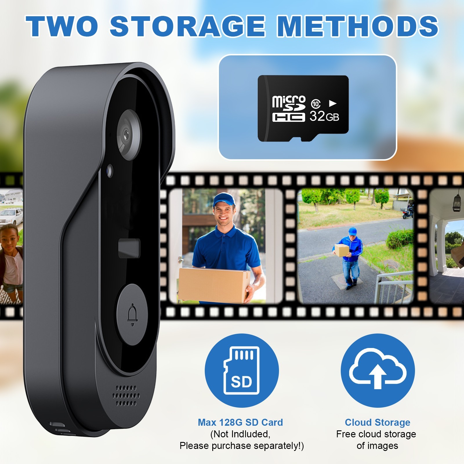 Smart Wireless WiFi Doorbell Camera Phone Door Ring Video Intercom Security Bell