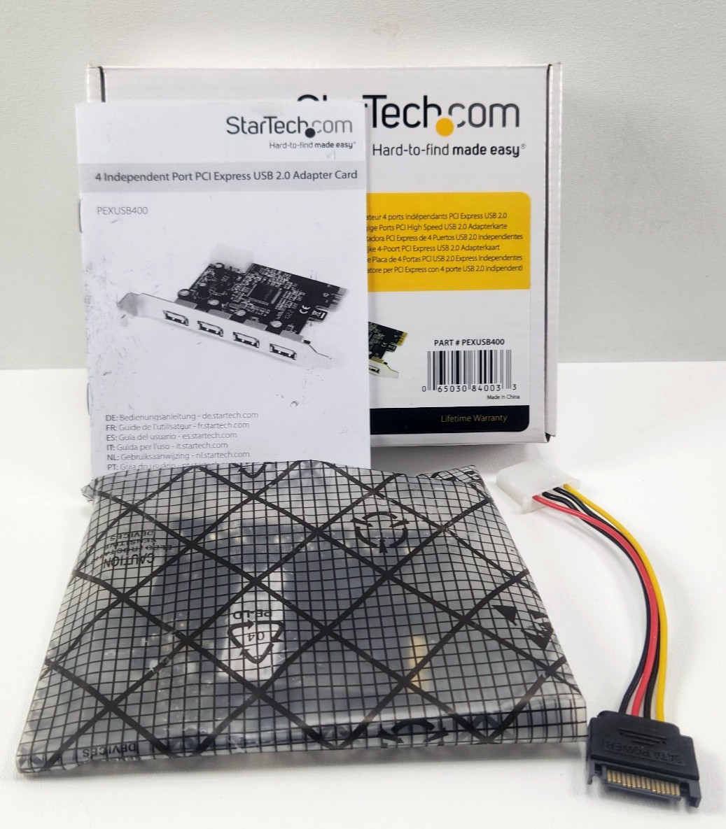StarTech PEXUSB400 4 Independent Port PCI Express USB 2.0 Adapter Card