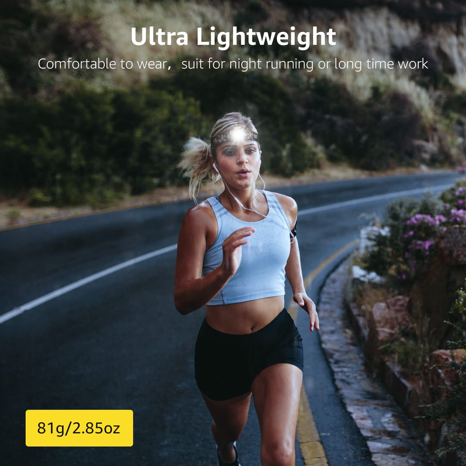 Lighting EVER LED Headlamp Rechargeable IPX4 Waterproof Headlight 2 Pack