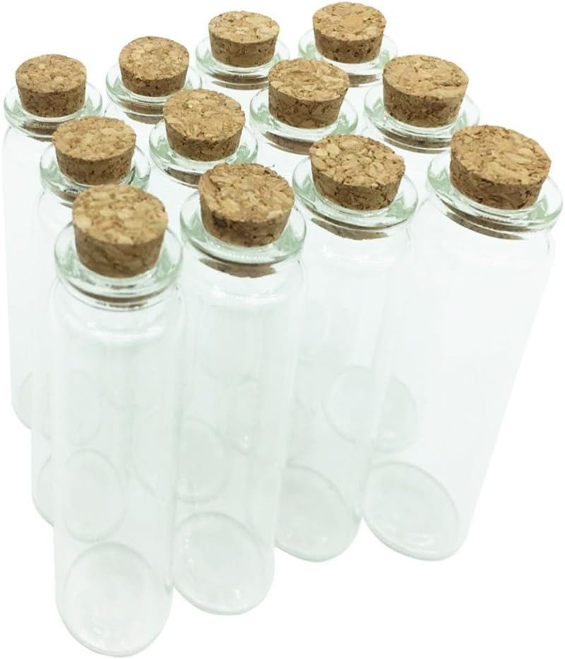 Mini Glass Bottles with Cork Stoppers, Small Jars with Cork Lids, Tiny Glass Bot