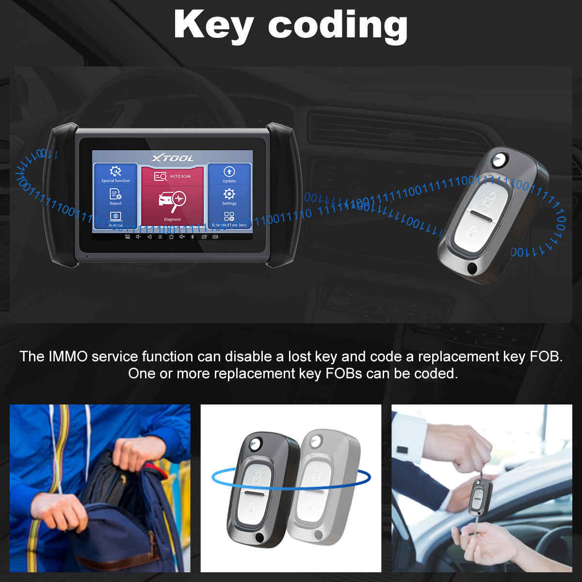 XTOOL Scanner IP616 OBD2 Auto Full Diagnostic K!ey Programmer Coding Tool CANFD
