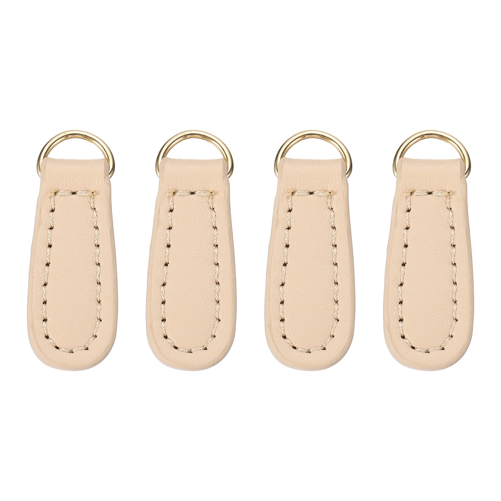 4Pcs Leather Zipper Pull, 1.61 Inch Cowhide Leather Zip Puller(White)