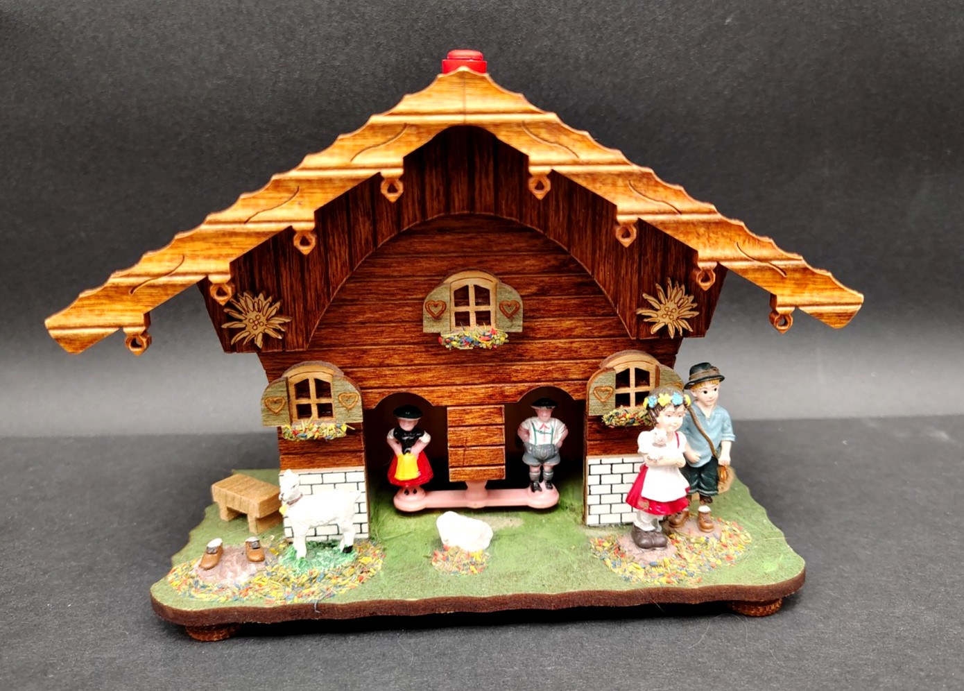 Vintage Black Forest Made In Germany Wood Chalet Weather Station House Intricate