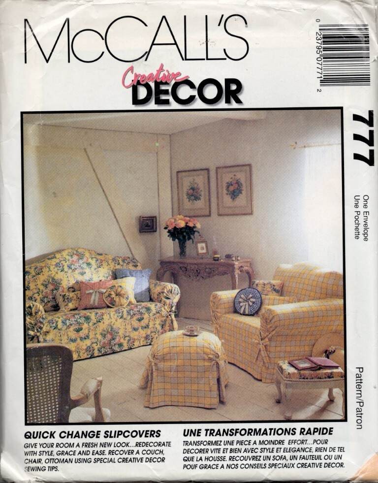 VTG! 777 MCCALL'S CREATIVE DECOR LOVELY QUICK CHANGE SLIPCOVERS