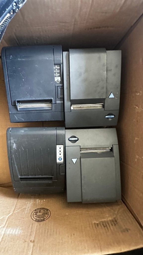 Lot of 4 Mixed Thermal Receipt Printers (Unbranded/Generic, Untested)