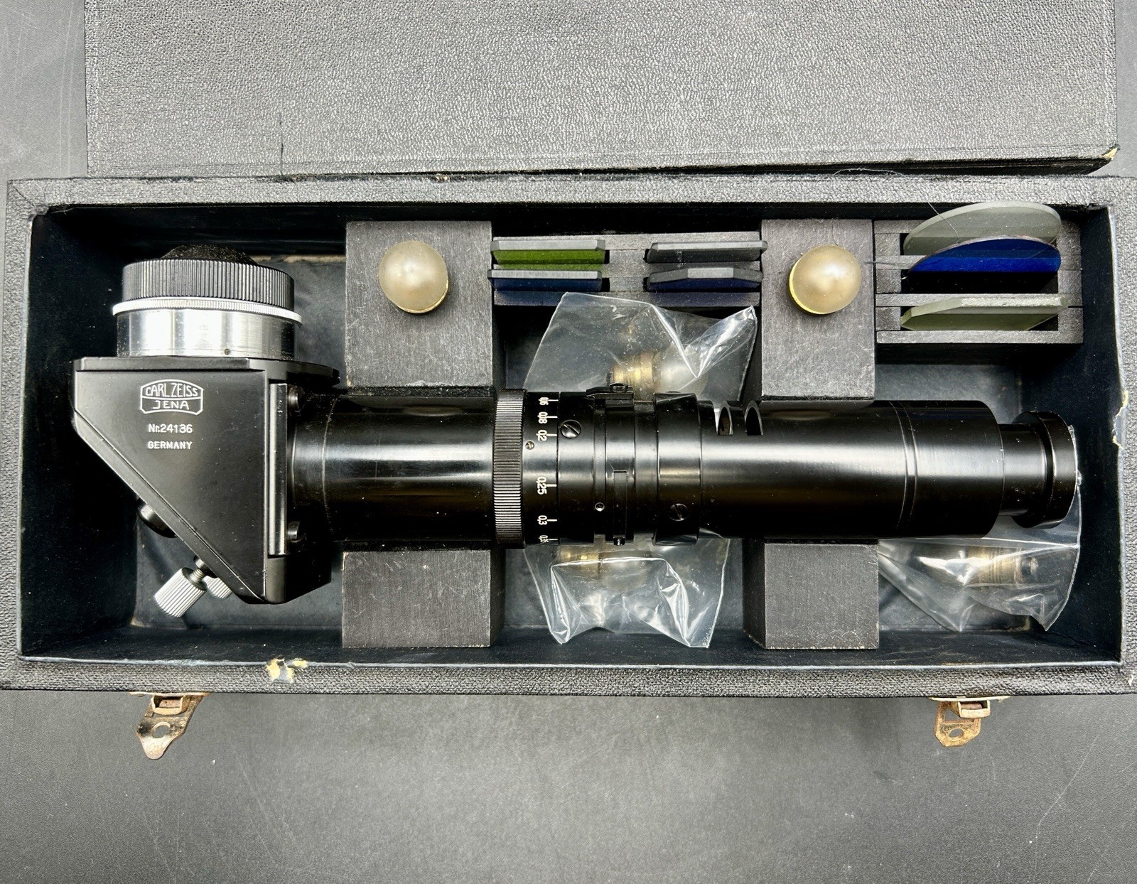Carl Zeiss Jena Refractometer / Angle Measuring Microscope Attachment – Complete