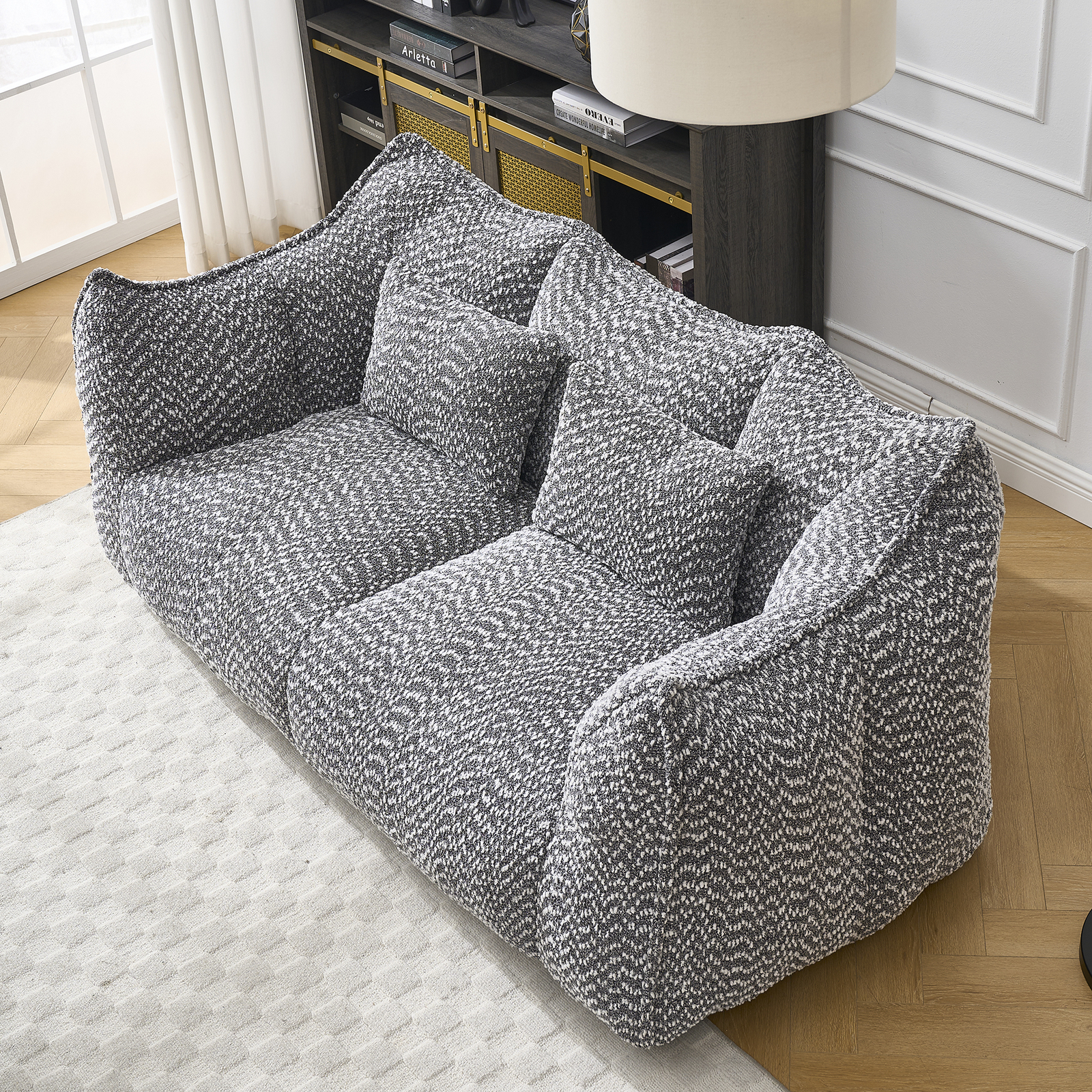 Bean Bag Chairs Lazy Sofa recliner high resilience foam core 2people sofa Grey