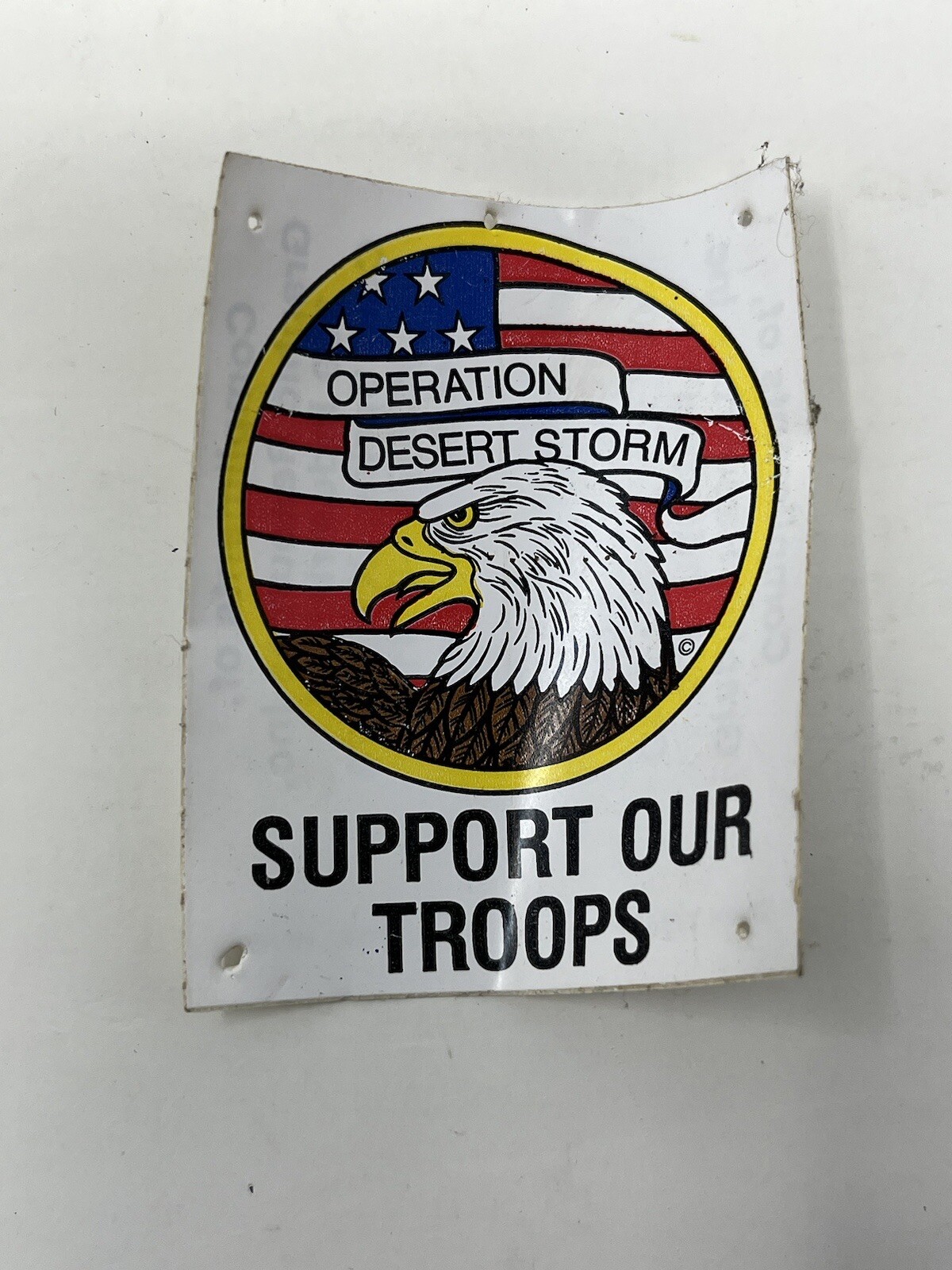 Desert Storm Support Our Troops Sticker Vintage